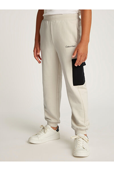 Calvin Klein Boys Turtledove Color Block Cargo Joggers