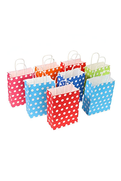 V&T Kurumsal SİYAH PUANTİYELİ Kraft Çanta 18x8x24 ( 25 Adet )