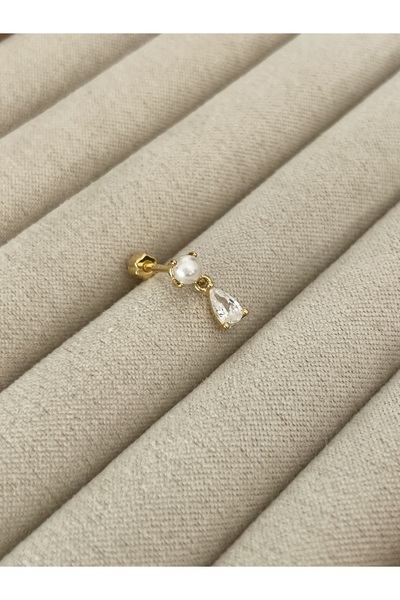 Sade Accessory Ucu Sallantılı İnci ve Taş Detaylı Piercing
