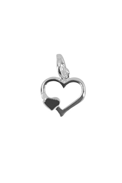 Bibilel Ασημένιο μενταγιόν 925, Καρδιά πλαισιωμένη σε καρδιά