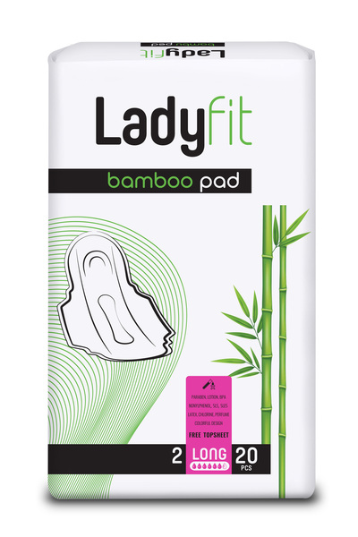 Lady Fit Natural Organic Alcohol Free Bamboo Sanitary Pad Long (20)