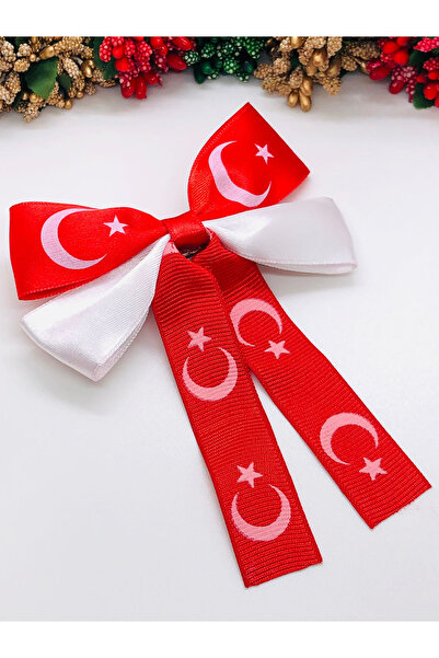 İnDerin Flag Hair Clip Red-White Eid Hair Clip