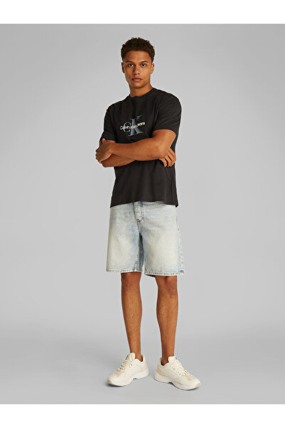 Calvin Klein Men Black Monologo Shift Crew Neck T-Shirt