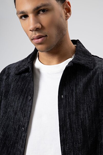 VAMOSCLO Oversize Textured Shirt Black