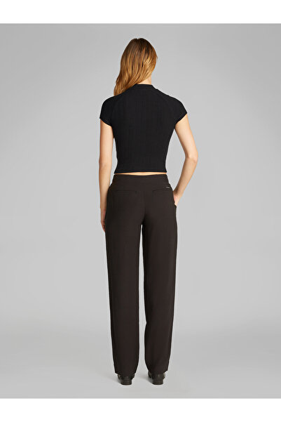 Calvin Klein Women Black Slim Textured Rib T-shirt