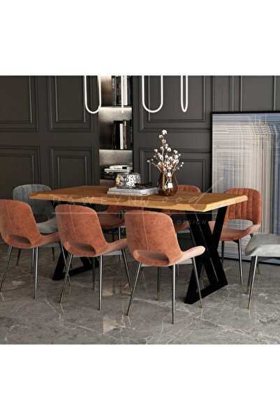 raweyn Pinus Sulamalı Doğal Ahşap Yemek Masası - 70x120