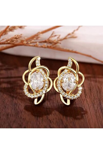 OEM Cercei Princess Bloom placati cu Aur 14K – Strălucire și Eleganță Zirconiu Cubic