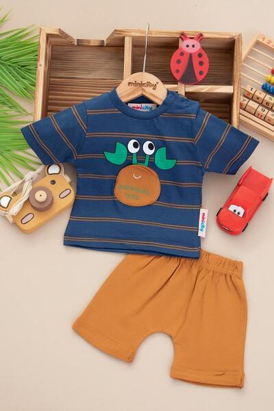 RAPAPA Baby Boy Slim Fit Striped Crab Shorts Set - 25475L
