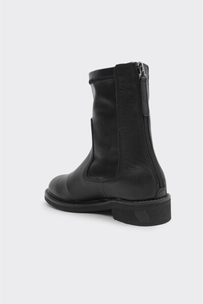 derinet Hakiki Deri Arkadan Fermuarlı Kadın Bot