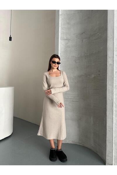 Rabi Shine ROCHIE INTERLOCK MĂRIME MIDI BEJ