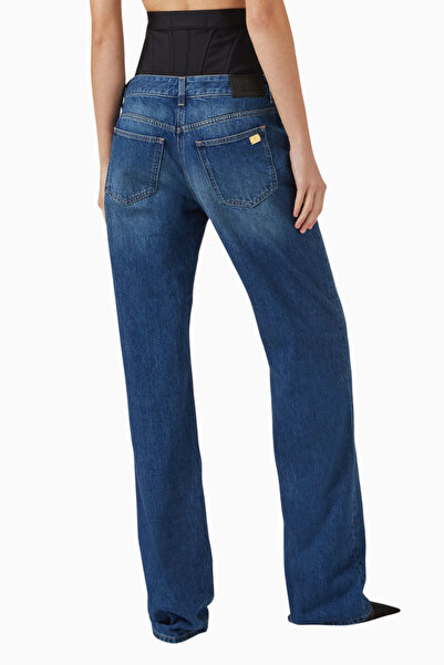 Elisabetta Franchi Korse Bel Detaylı, Yüksek Bel Fitted Denim Jean