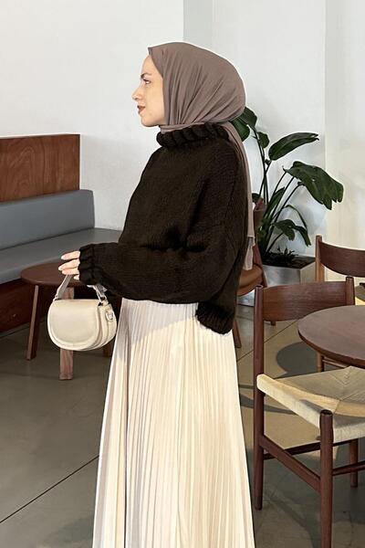 lamelif Crop Sweater Bitter Brown