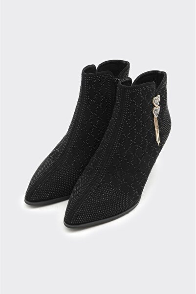 derinet Kısa Topuk Taşlı Kadın Bot