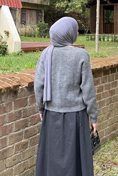 lamelif Ζακέτα με λαιμόκοψη σε σχήμα V ανθρακί