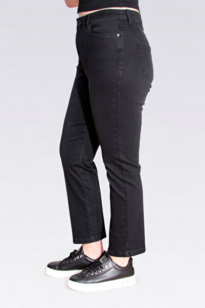 TOLGA SARAÇOĞLU 30296 SİYAH DAR PAÇA BİLEK BOY KOT PANTOLON