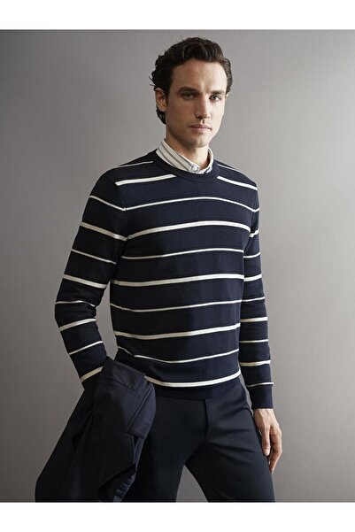 LC Waikiki Блестящи селекции от Shining Store | Мъжки пуловер с райета и велосипедна яка