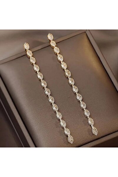 OEM Cercei cu cristale stea – Șir elegant din zirconiu alb pe argint S925, strălucire sublimă