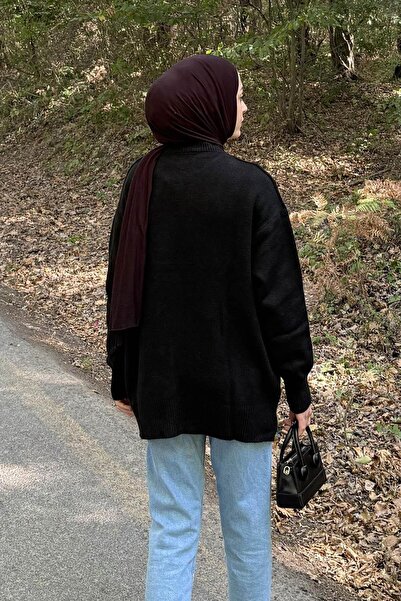 lamelif Πλεκτό πουλόβερ με κορδέλα Μαύρο