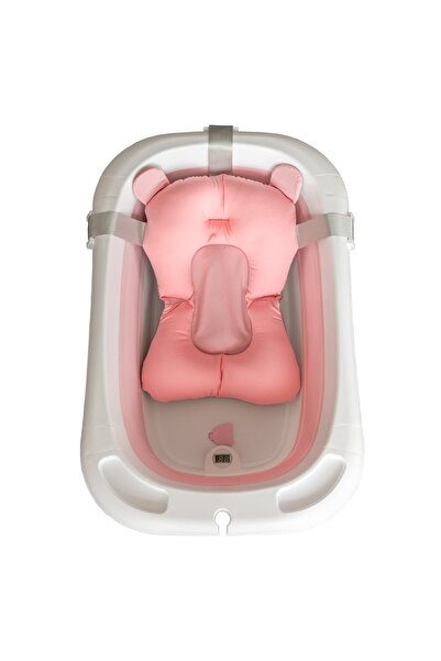 Bebelul Foldable Bathtub for Girls 0-3 Years Premium – Thermometer + Ergonomic Cushion