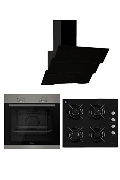 Ferre Siyah Cam Ankastre Set - XE61MDV / 2140 / D023