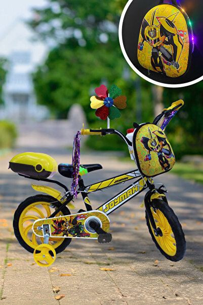 Joymax Erkek Çocuk Bisikleti 15 Jant Sarı - Led Işıklı Çantalı Püsküllü