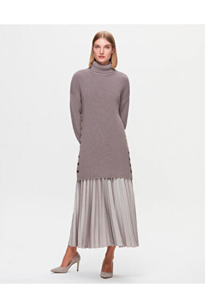 MISS DALIDA T25K-6034 Yanları Düğmeli Selanik Tunik SCURE-MİNK