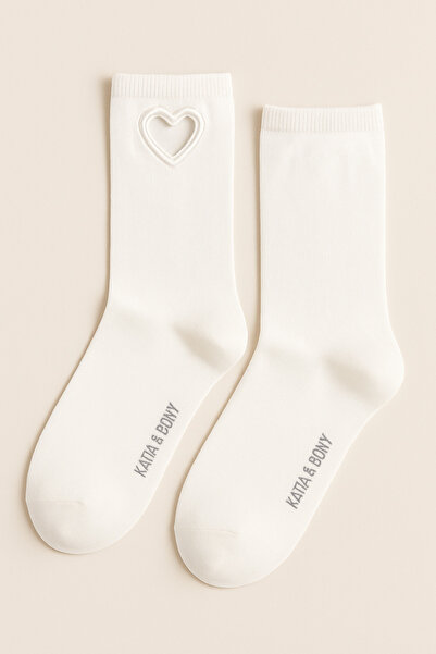 Katia&Bony Șosete de damă Heart Window Socket, albe
