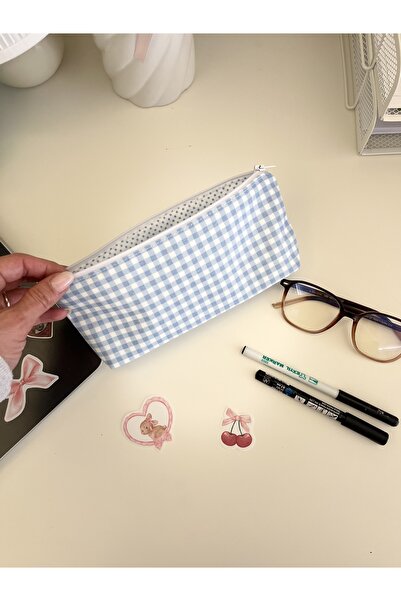 Lulishop Mavi Pötikare Kumaş Kalemlik