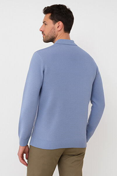 ModaPlaza Ανδρικό πουλόβερ με φερμουάρ και λαιμόκοψη 732