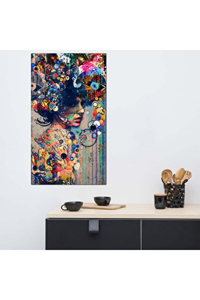 Generic لوحه جداريه كانفس - رسمة إمرأة فن تجريدي - 30041