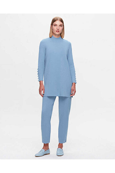 MISS DALIDA T25K-6001 Uzun Kollu Basic Triko Tunik PB13E-BLUE