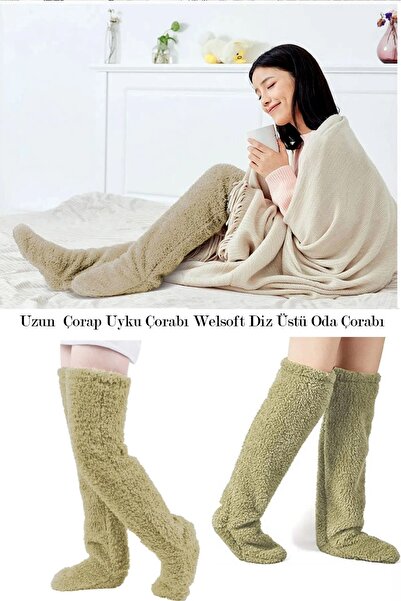AY'S SHOP ONLİNE Women's Plush Sleep Socks Over-The-Knee Room Socks Foot Warmer Long Socks XS - S - m - L - XL Compatible