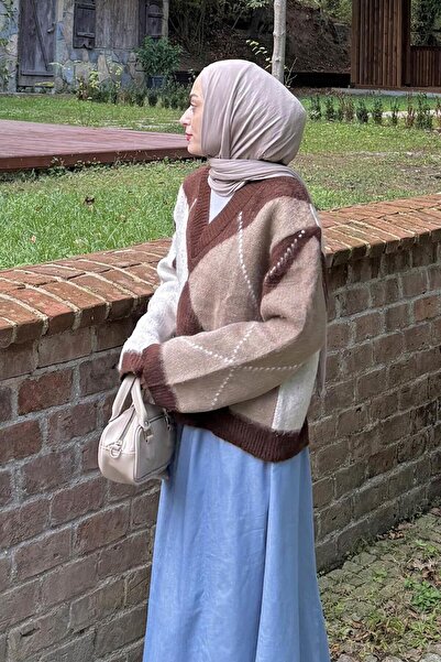 lamelif Baklava Pattern Sweater Brown