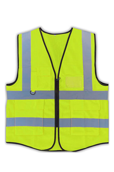 Generic High Visibility Multi Use Vest Safety and Utility in Bright Yellow