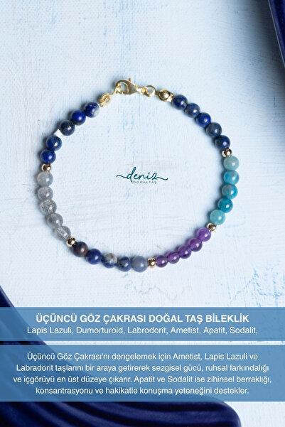 Deniz Doğal Taş سوار من الحجر الطبيعي المعتمد من الشاكرا الثالثة للعين