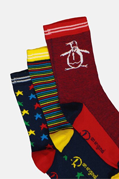 Original Penguin Kids Boy 5 Pairs Graphic Print Socks, Multicolor