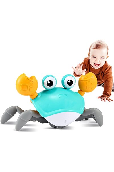 Twisoo ألعاب موسيقية للأطفال من عمر سنتين إلى أربع سنوات - سلطعون زاحف كهربائي يعمل بالبطارية