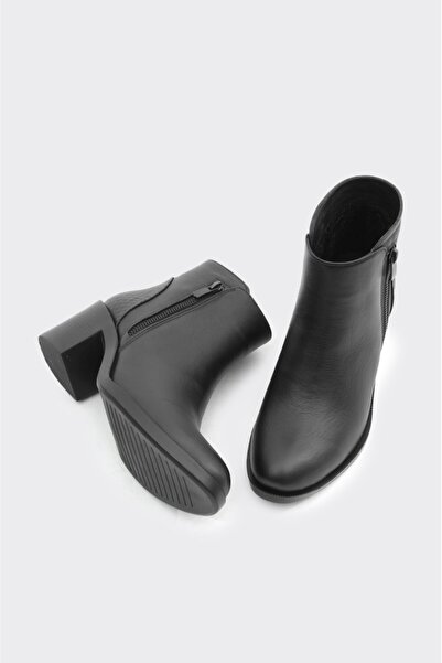 derinet Hakiki Deri Topuklu Kadın Bot