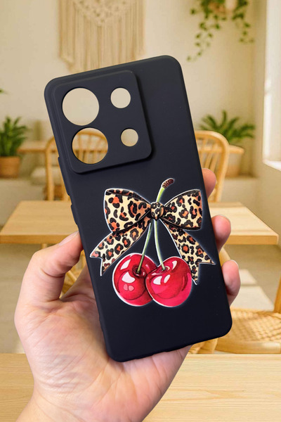Vip Case Xiaomi Redmi Note 13 Pro 5G Uyumlu Kiraz Leopar Fiyonk Desenli Silik...