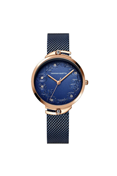Hannah Martin Ceas de damă elegant cuarț analogic din oțel inoxidabil, brățară de lux cu plasă, modă