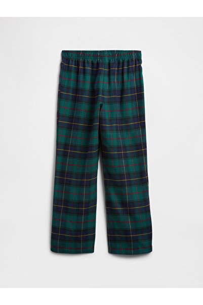 GAP Erkek Çocuk Koyu Yeşil 100% Geri Dönüştürülmüş Flannel Pijama Altı