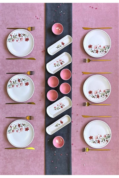 ers erbaşlar CLOVER 16 Parça 6 Kişilik Lüx Kahvaltı Takımı Seti Kahvaltılık S...