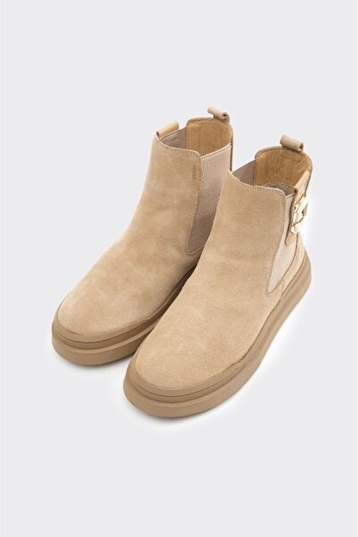 derinet Düz Taban Hakiki Deri Kadın Bot