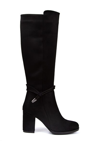 DYG STORE Women's 8 cm Thick Heel Faux Leather Boots