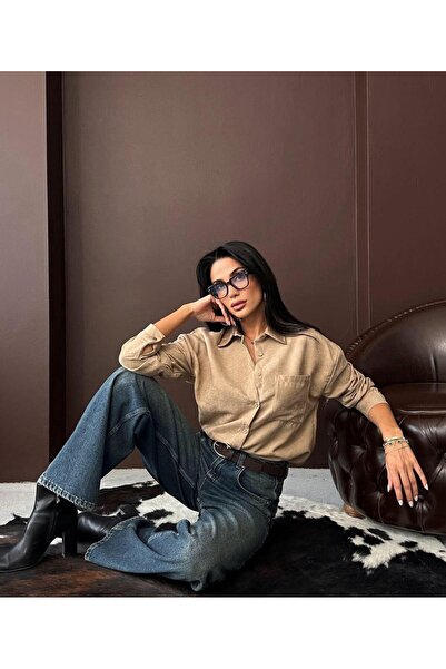Crep Tekstil cep detaylı gömlek 7464