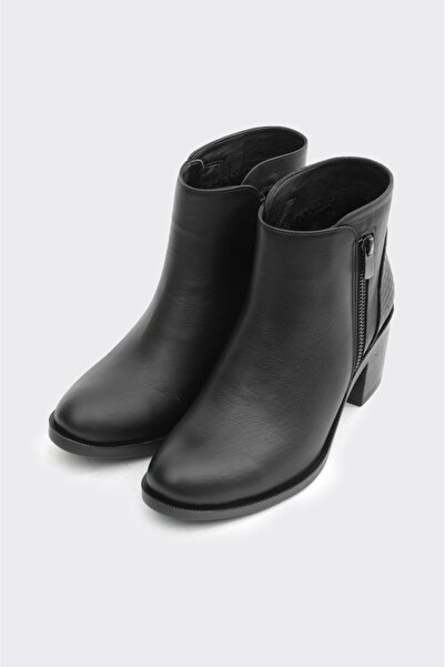 derinet Hakiki Deri Topuklu Kadın Bot