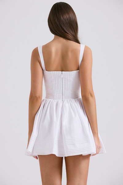 Aziza Collection Ivory Whisper -Elegant Rope Detail Mini Dress