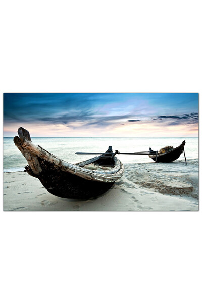 Generic لوحه جداريه كانفس - قوارب على الشاطئ - 962