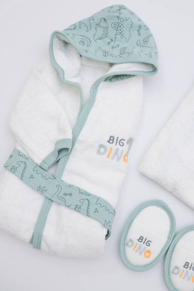 Sitilin Baby Girl Boy Luxury Bathrobe Set Towel Set 100% Cotton Fabric 0-2 Years Old Stl7102