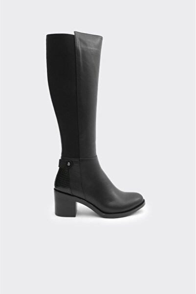 derinet Hakiki Deri Topuklu Kadın Çizme